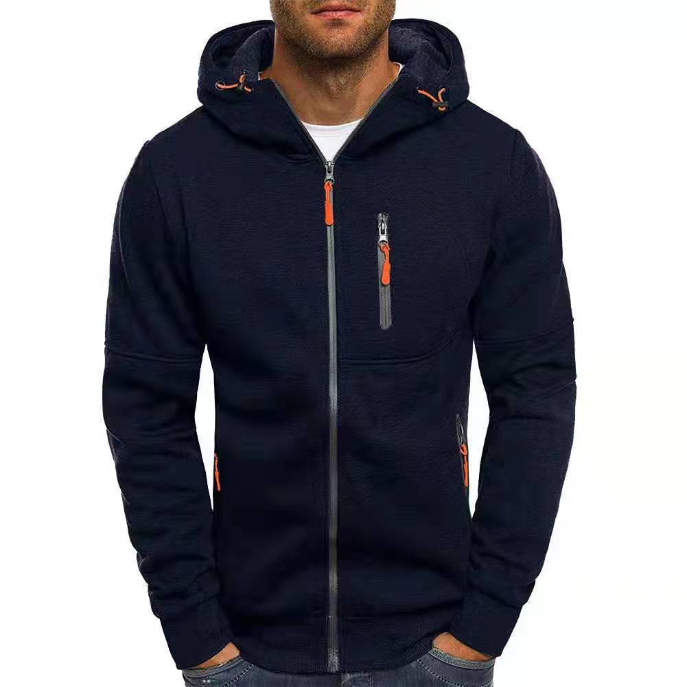 Men's Autumn and Winter Hoodies Long Sleeve Sweatshirt Zipper Design Hooded Sweatshirt for Men Clothing Sportswear Slim Fit Casual Jacket