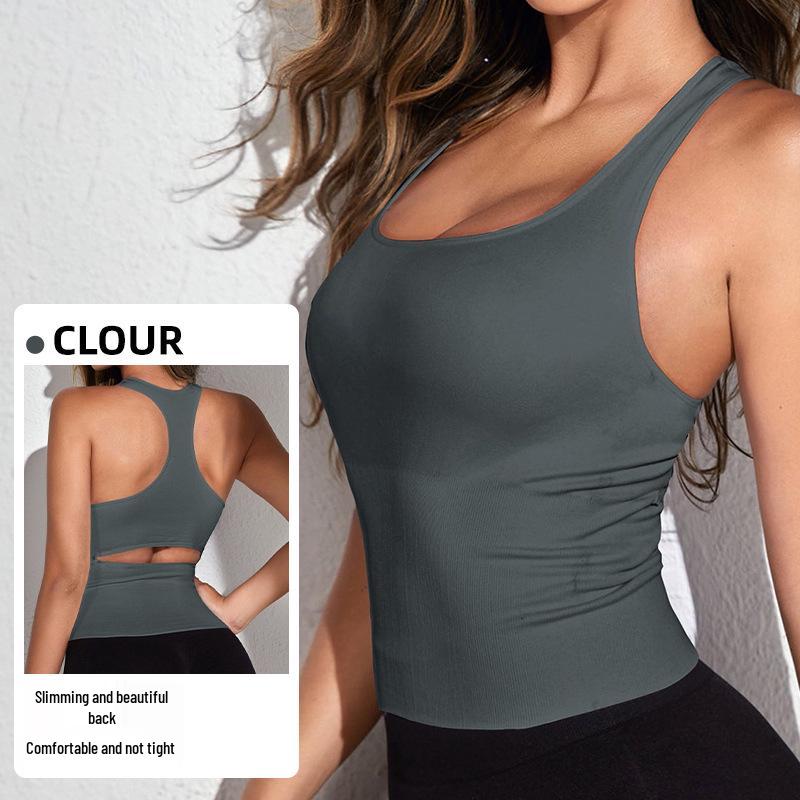 Women's Quick-Dry Seamless Yoga Top - Sleeveless, Sexy Sports Vest