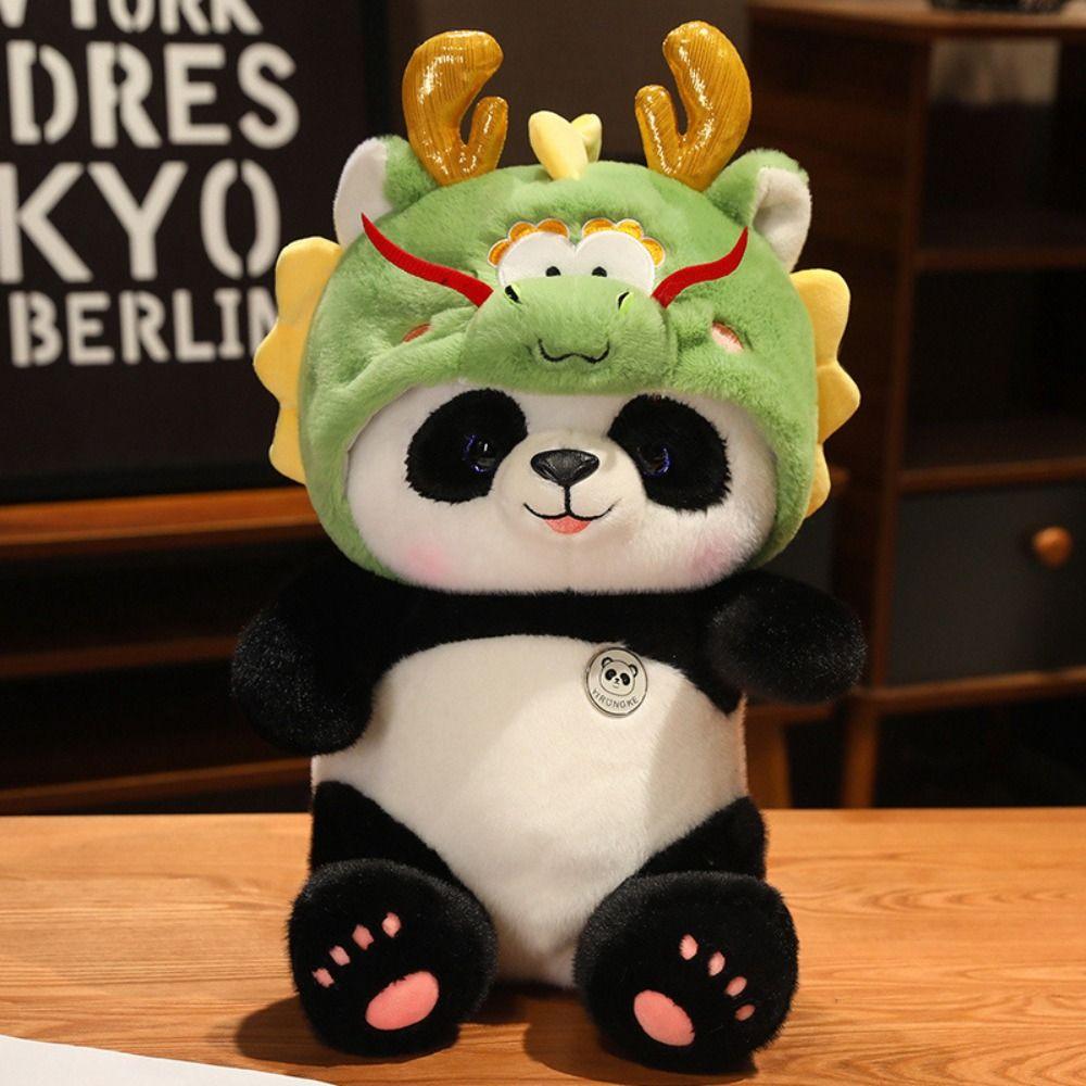 PP Cotton Transform Dragon Panda Doll Fluffy Cosplay Panda Dragon Stuffed Toy Children Girl