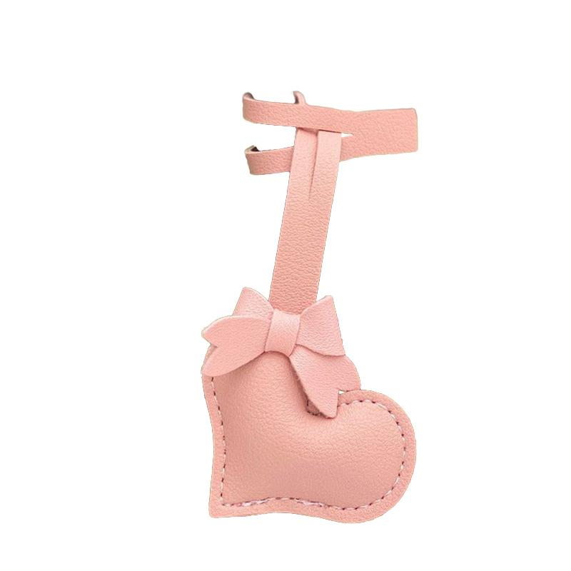 1 шт. Подарочный держатель для ключей из искусственной кожи в форме сердца, брелок для ключей, модные бирки для багажа, подвеска в виде банта на сумку для женщин, подвески с пряжкой