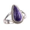Natural Charoite Gemstone 925 Solid Sterling Silver Jewelry Ring Size 7.5 Z9b83