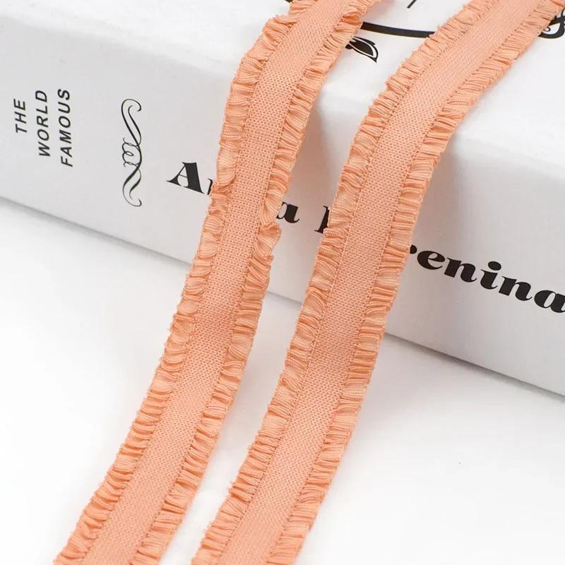 5/10 ярдов Meetee 12 мм эластичная лента с оборками, красочная плиссированная эластичная кружевная отделка, лента для головного убора, DIY швейные аксессуары для одежды