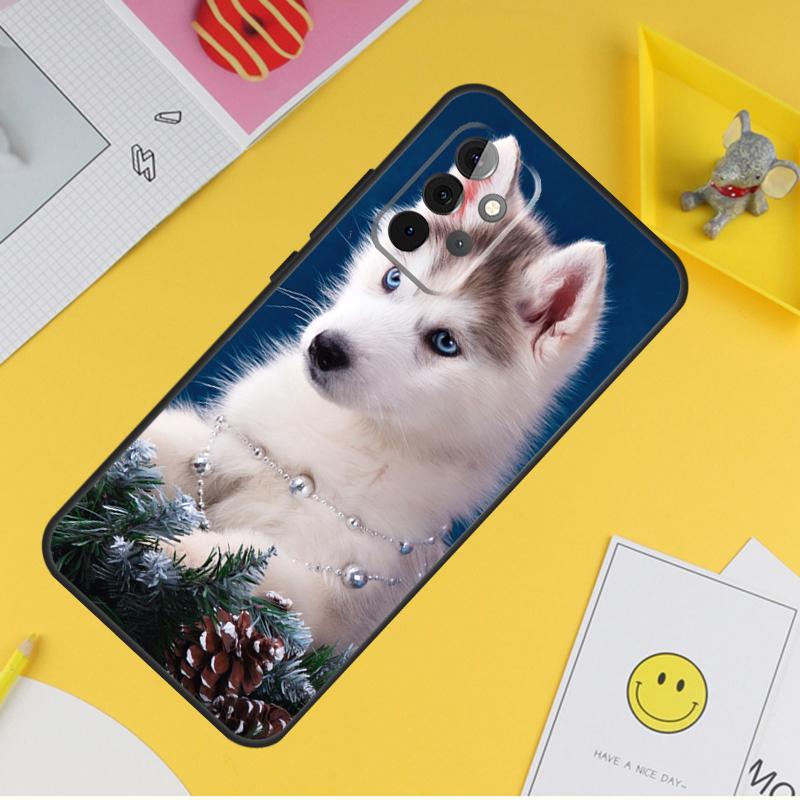 Чехол для телефона с изображением щенка хаски для Samsung Galaxy A53 A33 A13 A12 A32 A52 A14 A34 A54 A15 A25 A35 A55 A71 A51