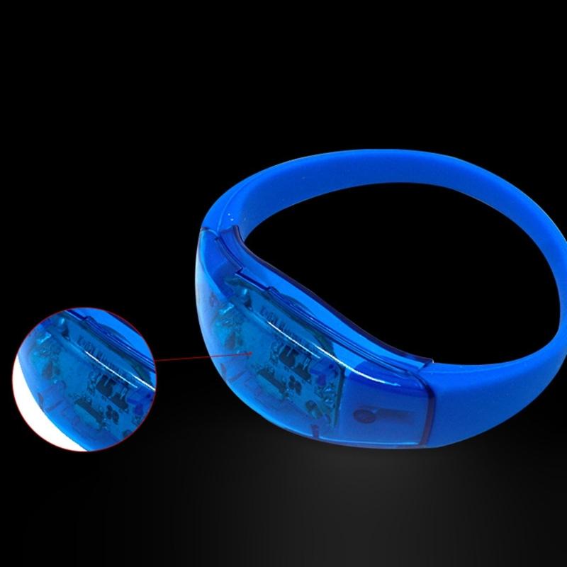 10pcs Voice Activated Sound Control LED Bracelets Flashing Silicone Bangle Christmas New Year Wedding Party Decoration