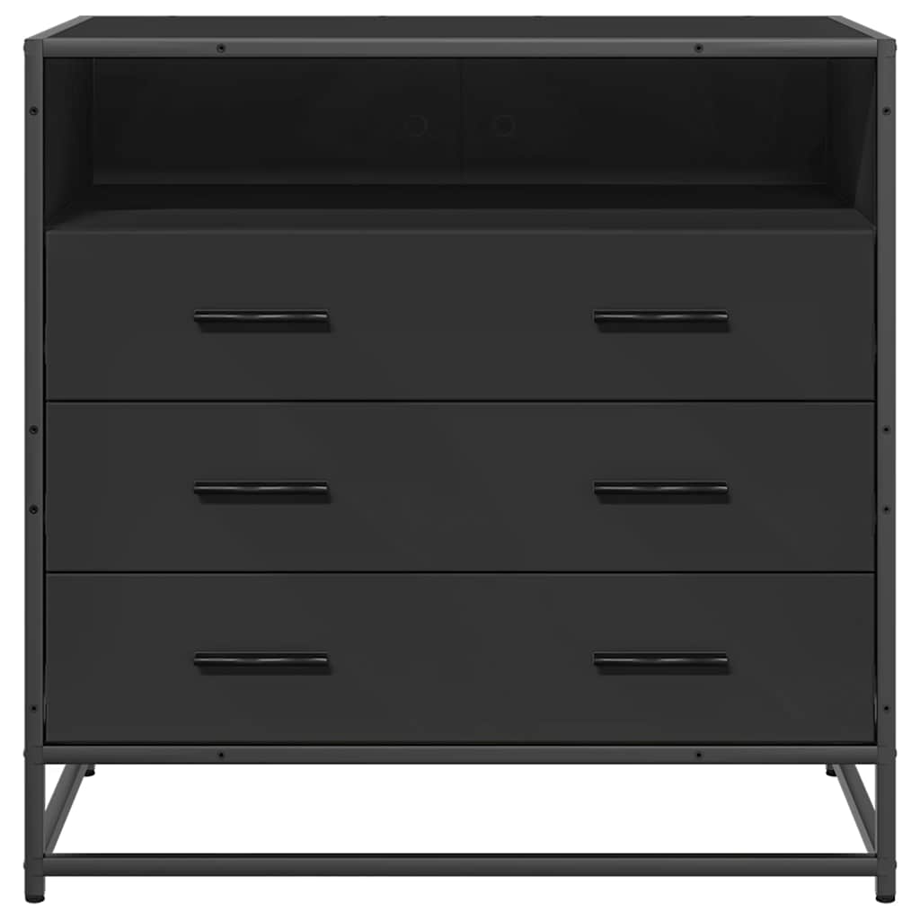 Black Drawer Cabinet 70 x 41 x 70 cm Engineered Wood