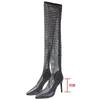 2022 Women's Mesh Rhinestone Over-the-Knee High Heel Boots Sandals