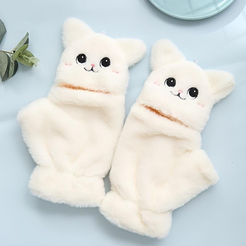 1PAIR Winter Plush Gloves, Perfect Christmas Gift Thick Insulation Cute Fashion Multipurpose