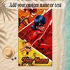 Beach TowelMiraculous Ladybug Custom Name Text Personalized Soft Towel for Beach Pool Indoor Home Decor Gift
