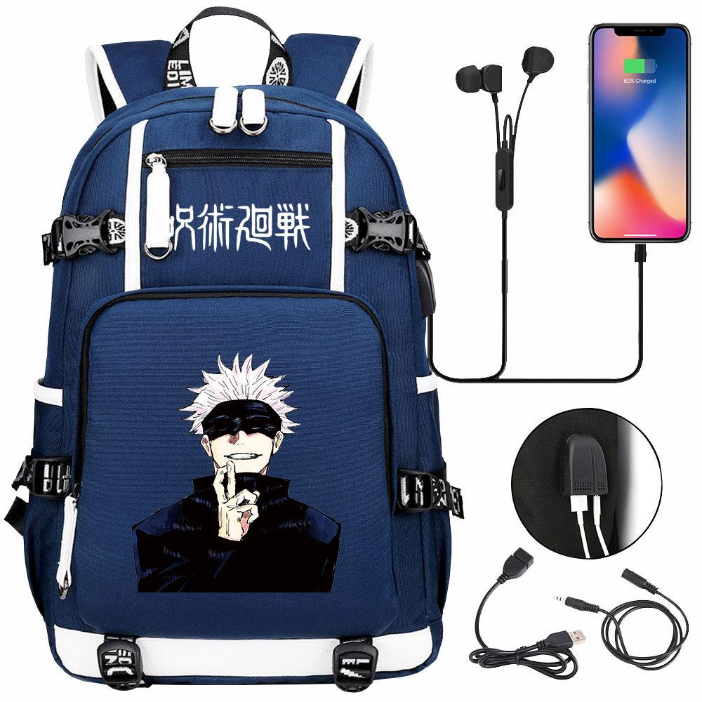 Рюкзак с USB-наушниками с принтом Jujutsu Kaisen