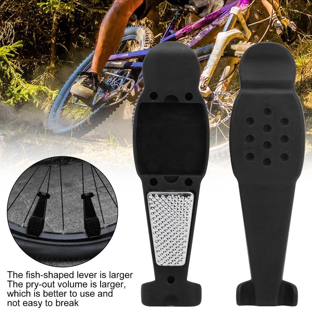 2 Pairs Hard Bike Tire Levers with Steel Rasp Bike Tire Repair Levers Bike Tube Lever for Cyclists