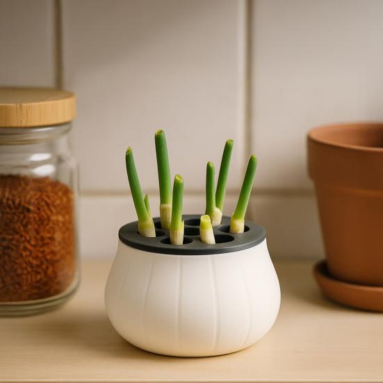 Настольная гидропонная установка для выращивания лука-порея с откидной крышкой, кухонный контейнер для повторного выращивания для легкого отрастания лука-порея