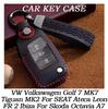 Кожаный чехол-книжка для складного ключа автомобиля для VW Volkswagen Golf 7 MK7 Tiguan MK2 для SEAT Ateca Leon FR 2 Ibiza для Skoda Octavia A7