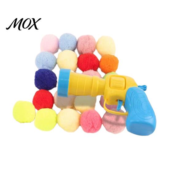 Fun Ejection Games for Pets Ball Launcher Cat Toy, Plush with Soft Fuzzy Toys Hunting Balls, Interactive Fetch Toy Bored Indoor Cats Kittens