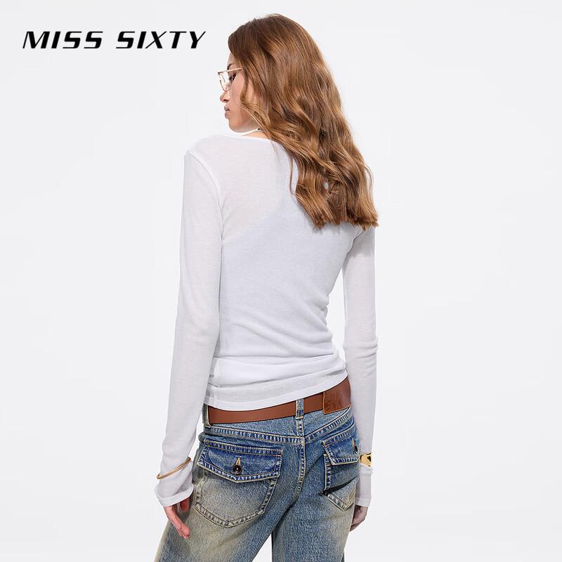 Miss Sixty Весна 2025 Приталенная двухслойная футболка с длинным рукавом