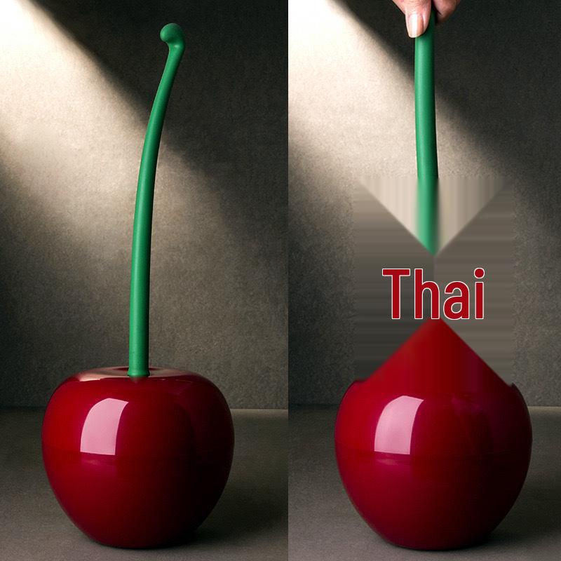 Cherry Long-Handle Soft Bristle Toilet Brush Set