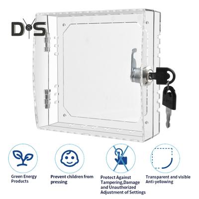 Большая крышка термостата с замком с ключом, прозрачная конструкция, простая установка, универсальная прозрачная крышка термостата, крышка блока управления кондиционером