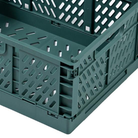 Storage Basket Folding Large Capacity Load Bearing Collapsible Plastic Storage Crate Box for Kitchen