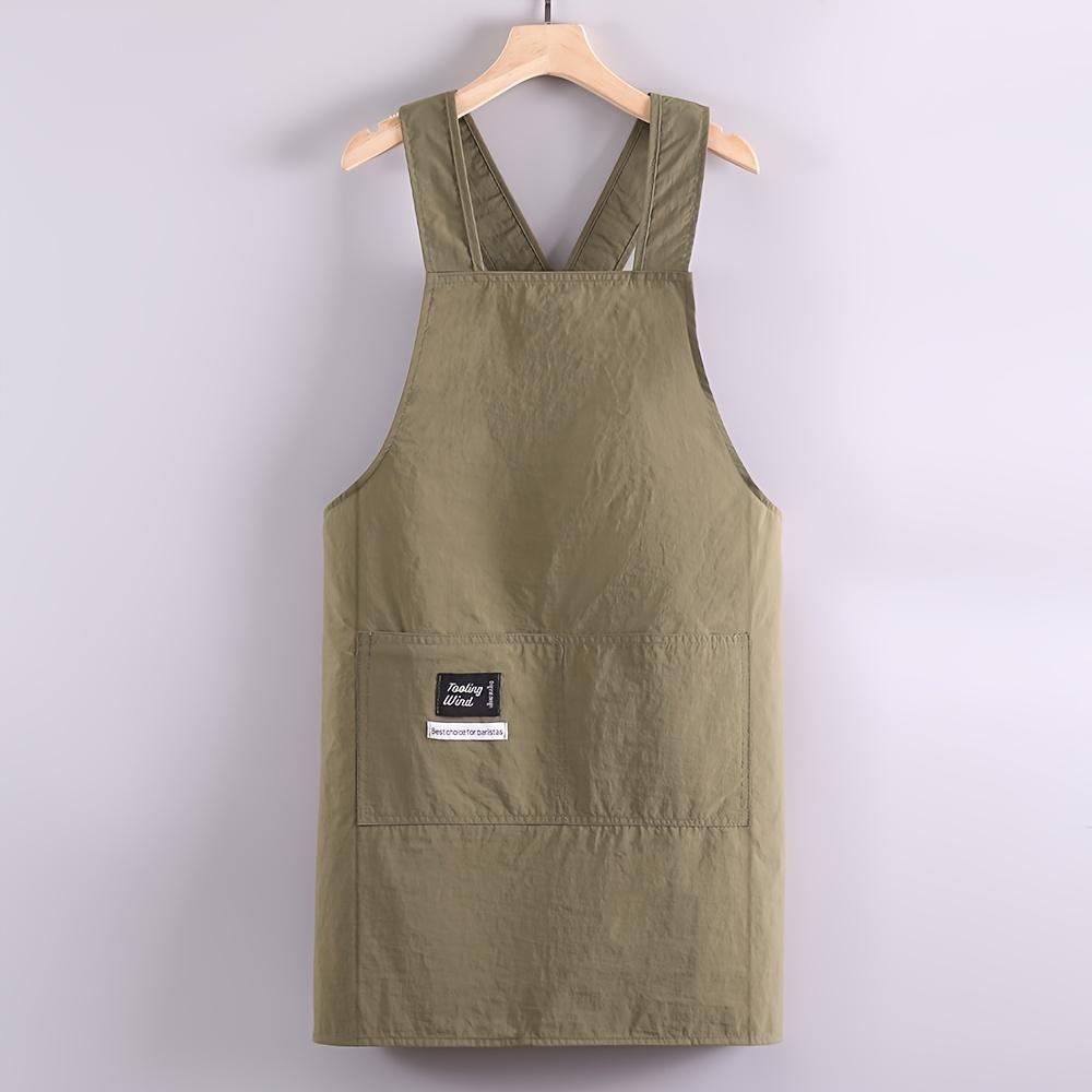 Durable Build, Stylish Black & Olive Green Cross-Strap Aprons - Adjustable, Polyester Kitchen Aprons with Pockets for Cooking, Baking, and Dining