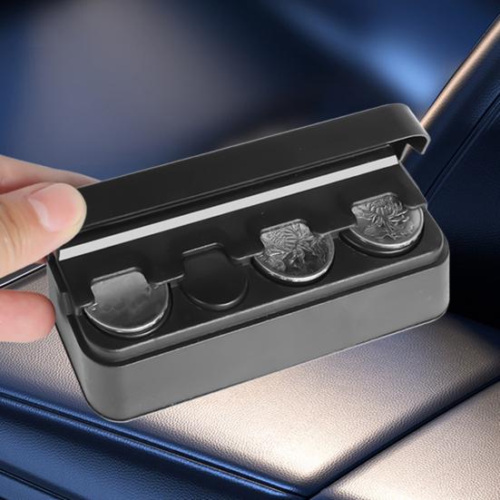 Автомобильный ящик для монет, удобный автомобильный держатель для мелочи, органайзер, компактный прочный контейнер для хранения монет для авто дома