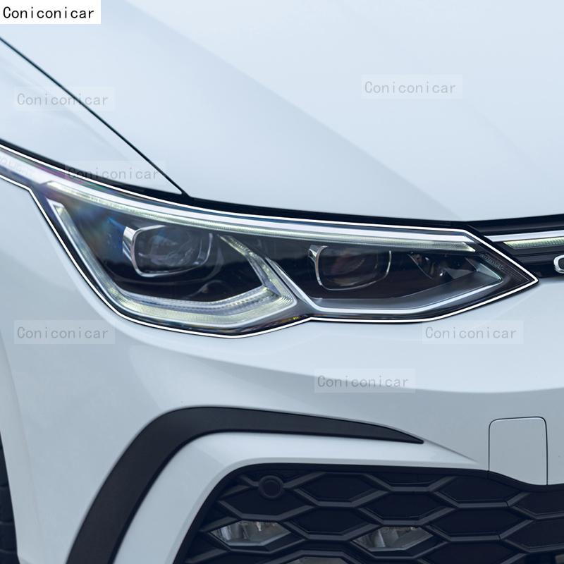 Для Volkswagen GOLF 8 MK8 2021-2024 Автомобильная прозрачная защитная пленка из ТПУ для фар, наклейка для изменения цвета тонировки передних фар