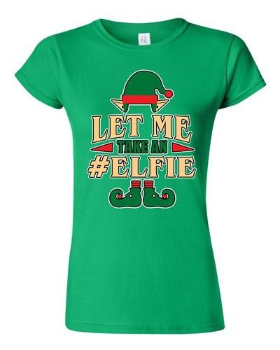 Junior Let Me Take An Elfie Selfie Elf Ugly Christmas Funny DT T-Shirt Tee Unisex T-Shirt