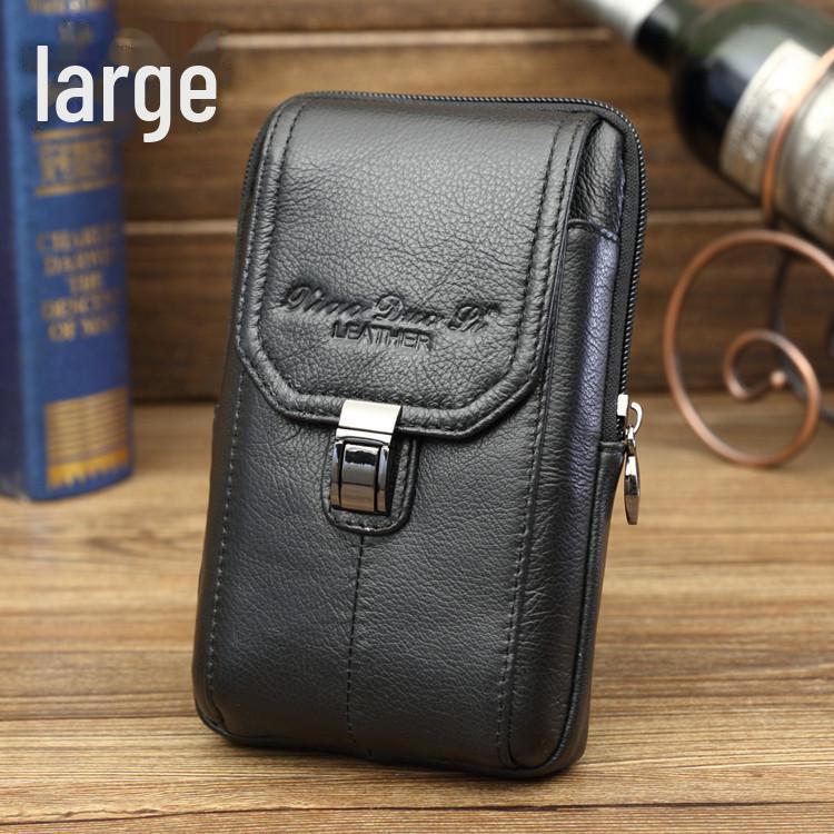 Мужская поясная сумка для мобильного телефона из натуральной кожи Xiaoduoli - 5,5/6 дюймов, ретро-мини-сумка из коровьей кожи
