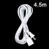 4.5M Ac Power Cord White Line Cables Wire Two-Pin Us Plug Cable Extension