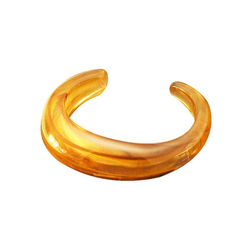 Europe American Style Acrylic Open Bangle Bohemian Retro Hand Ring Irregular Wide Bracelet Girls
