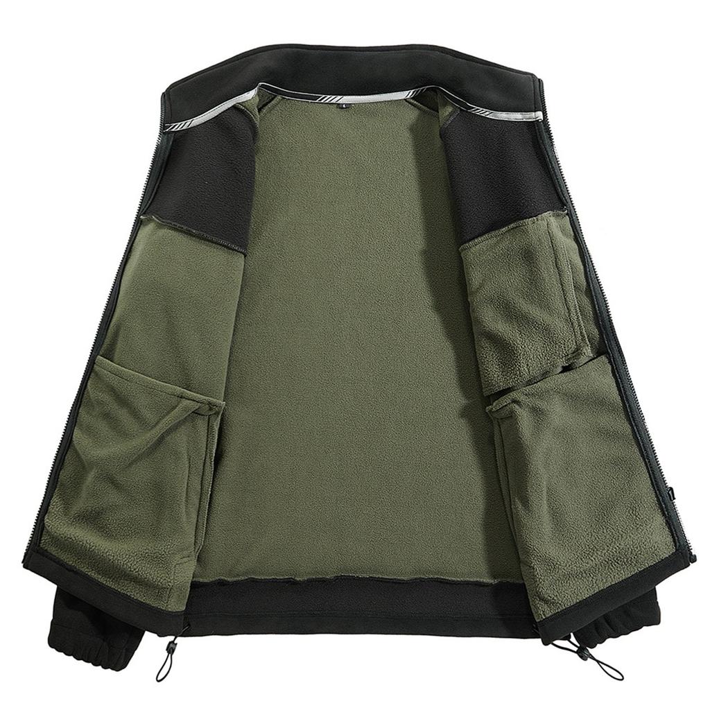 Мужской зимний спортивный кардиган свитер флисовая теплая куртка