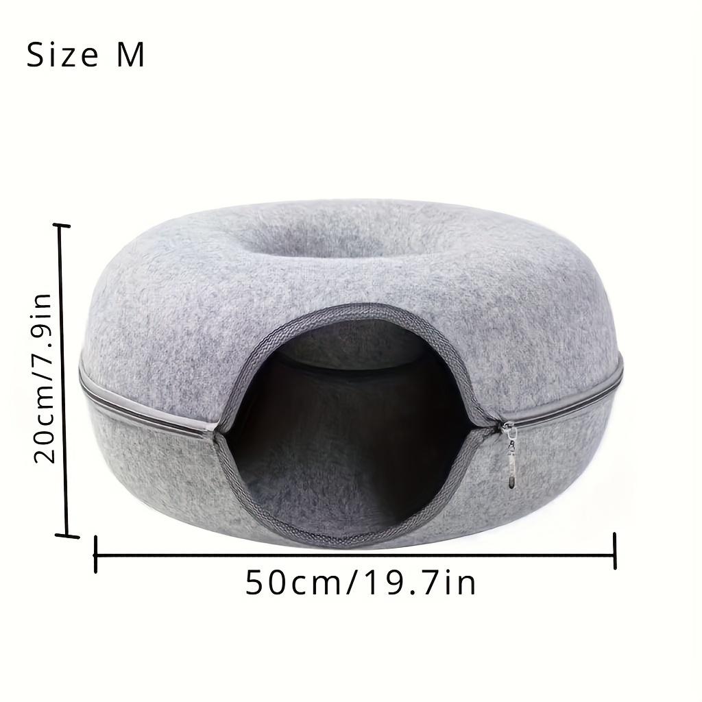 Wool Felt Cat Tunnel Nest – Modern Style Uncharged Donut Bed, Detachable & Washable All-Season Cat House, 1pc Cozy Cat Condo