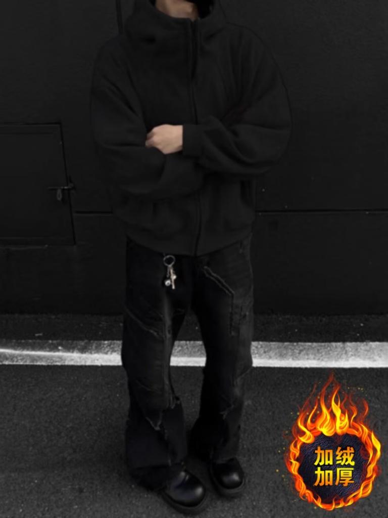 Американская толстовка с капюшоном, тяжелый свитер, мужская весенне-осенняя новинка, кардиган большого размера, универсальная уличная парная толстовка