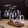 Desktop Wine Glass Holder Modern Wine Glass Storage Solution Wine Glass Rack with 4 Hook & Decanter Tray Enduring
