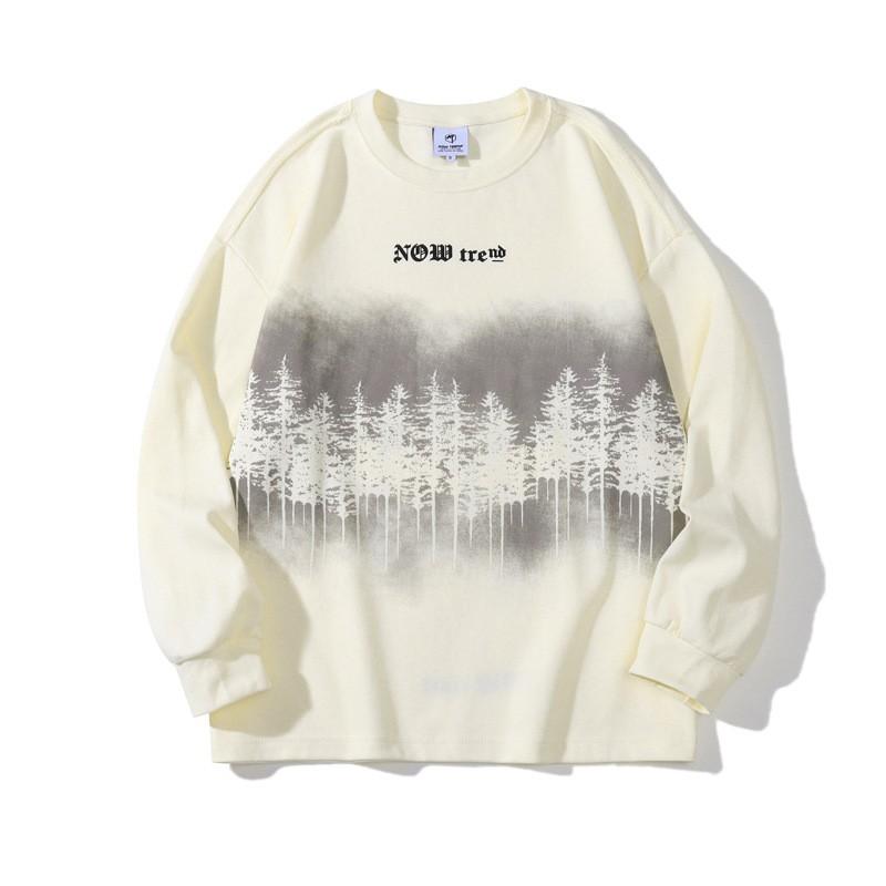 Oversized Streetwear Graphic Print Crewneck Sweatshirt Unisex Loose Fit Long Sleeve Hoodie-Free Pullover Fall