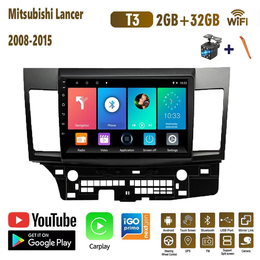 10-дюймовый Android Carplay для Mitsubishi Lancer 2008-2015, автомобильный радиоприемник, мультимедийный видеоплеер, GPS-навигация, WIFI, 2 + 32 ГБ