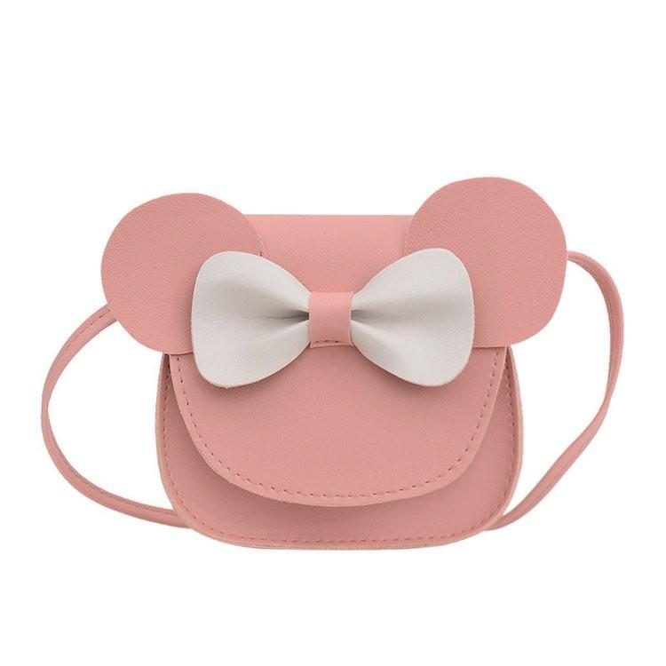 Bear Shoulder Bowknot Bag Childrens Cartoon Animal Shoulder Bag Material Pu