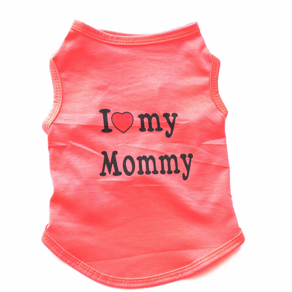 Pet Puppy Clothes, Vest, Classic Style Love Dad Love Mom, A Variety of Colors Trendy