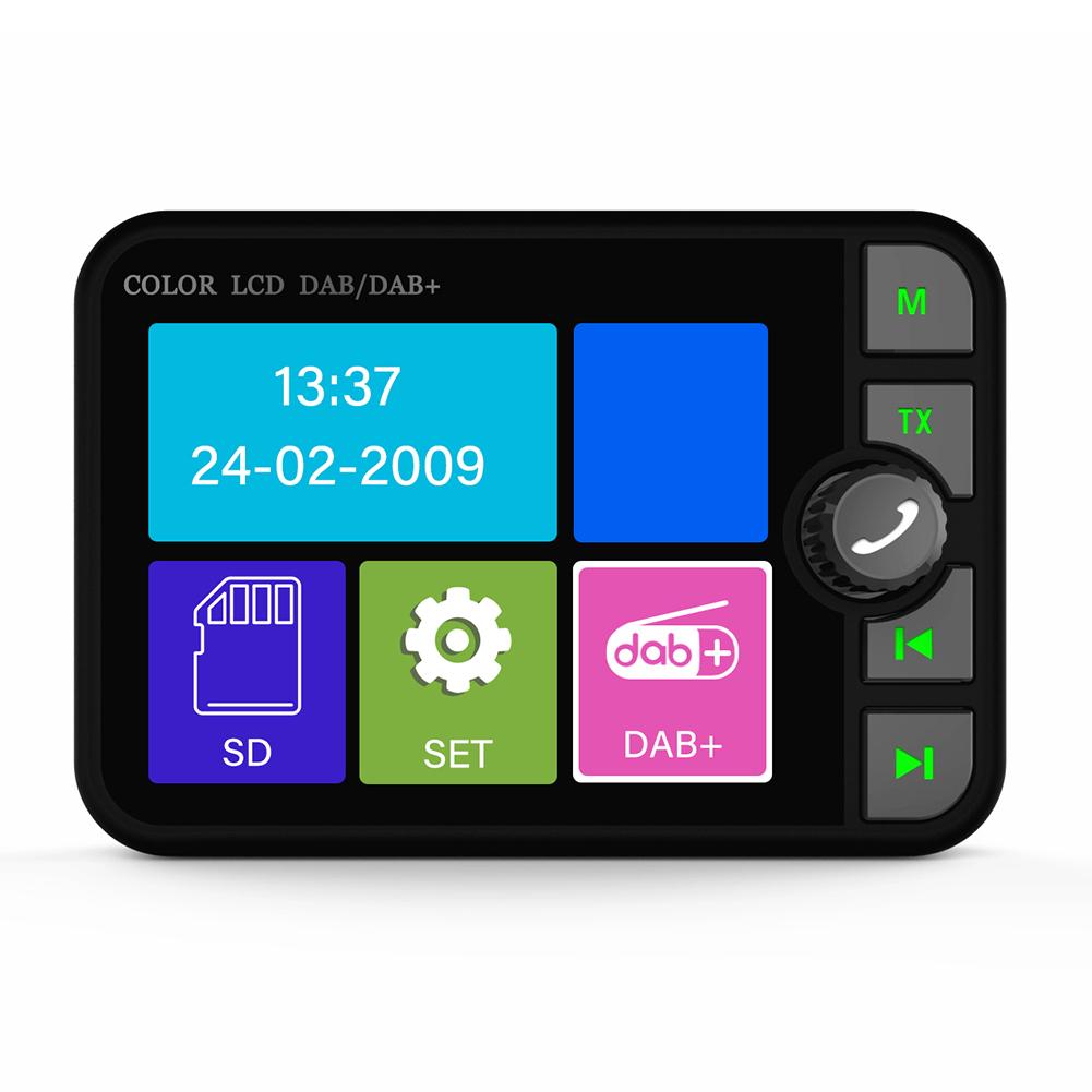 DAB-приемник Цифровое радио 2,4-дюймовый цветной ЖК-экран Стерео Цифровой сигнал Радиовещание Адаптер Bluetooth 5.0 Для Европы/Австралии