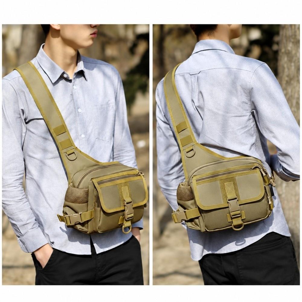 Waterproof Fishing Sling Pack Nylon Messenger Bag Durable Crossbody Sling Bag For Fishing