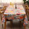 Thicken Cotton Linen Tablecloth Blue Mediterranean Cartoon Colorful Tropical Fish Ocean Cover Table Cloth For Wedding Tea Table
