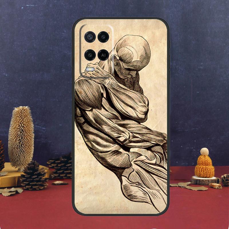 Анатомия человека для OPPO A58 A78 A98 A15 A16 A17 A76 A96 A77 A52 A72 A5 A9 A79 A94 A74 A57S A53S A54S чехол