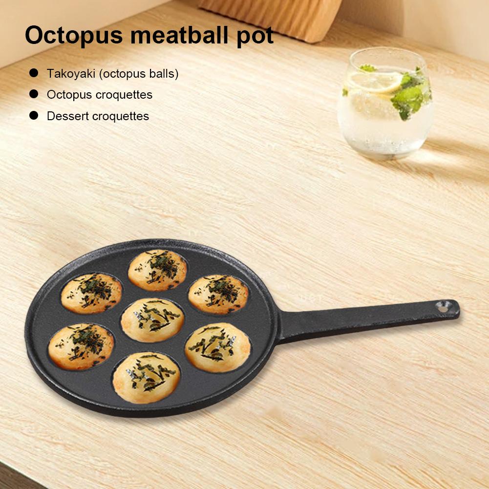7 отверстий Takoyaki Grill Pan Plate Antistick Octopus Ball Maker Takoyaki Maker Home Cooking Формы для выпечки Mold Tray Кухонные гаджеты