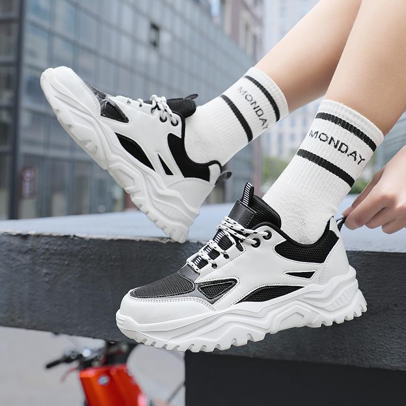 Women’s Black Running Sneakers Casual Sport Shoes White Walking Jogging Shoes Over Sized