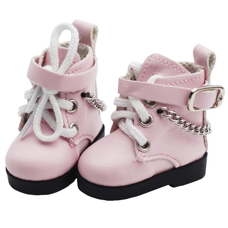 Mini Doll Shoes Chain Shoes High-top PU Shoes For American Paola Reina Doll&1/6 BJD Blythe EXO Doll Boots Girl`s Gift