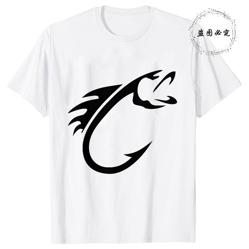 Summer Fishing Hook Printed T Shirts for Men Short Sleeve T-Shirt Tops Men's Tees Shirts Fashion Casual Fishing Lover Tshirt