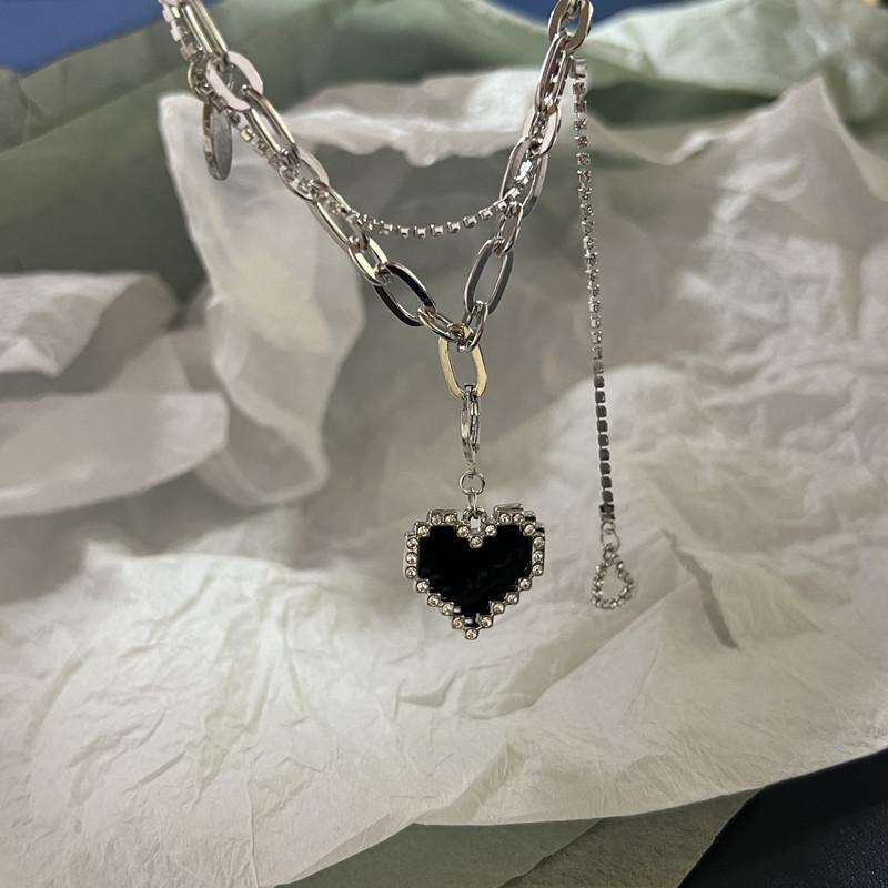 Кулон с хрусталем и опалом, ожерелье из жидкого металла для женщин, цепочка на ключицы, геометрическое нерегулярное винтажное колье Y2K, ювелирные аксессуары