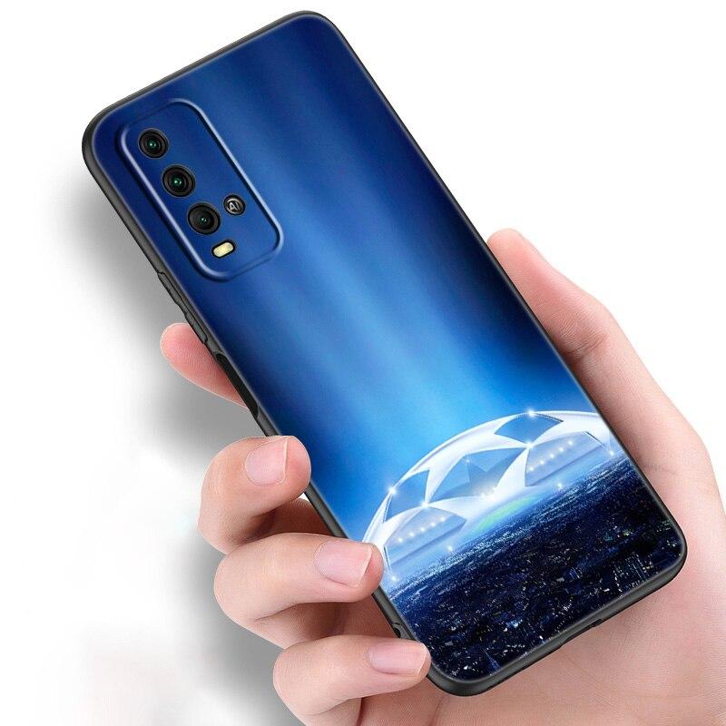 Силиконовый чехол для телефона с огненным футбольным мячом для Xiaomi Redmi Note 11 10 9 8 Pro 11T 10T 10S 9S 8T 9 9A 9C 9T, черный чехол