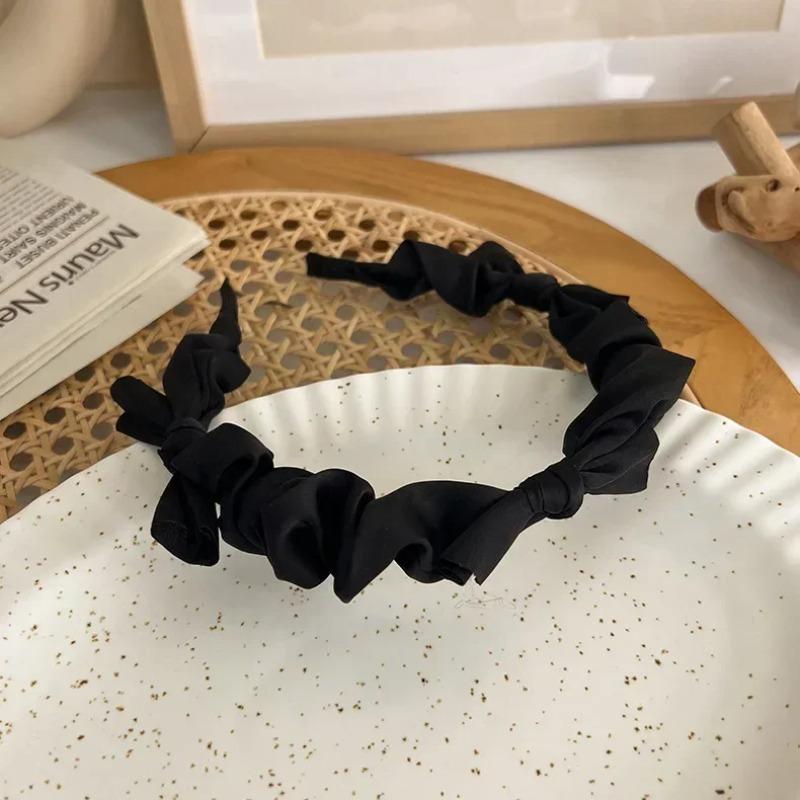 Повязки на голову с бантом, корейские обручи для волос, повязки для женщин, милые девушки, однотонные повязки на голову, аксессуары для волос, головные уборы