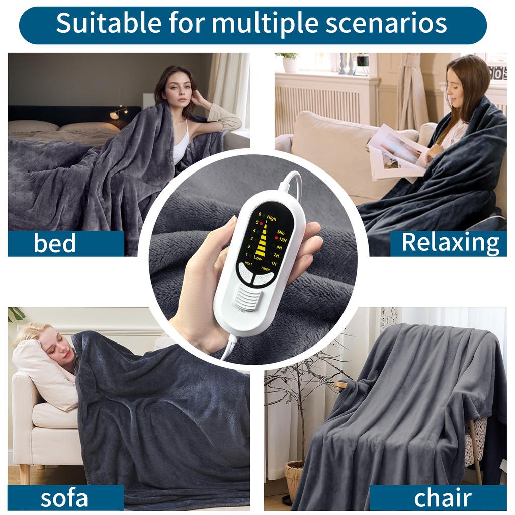 Электрическое одеяло Удобное фланелевое согревающее одеяло Дальнее инфракрасное электрическое одеяло с подогревом Интеллектуальный контроль температуры