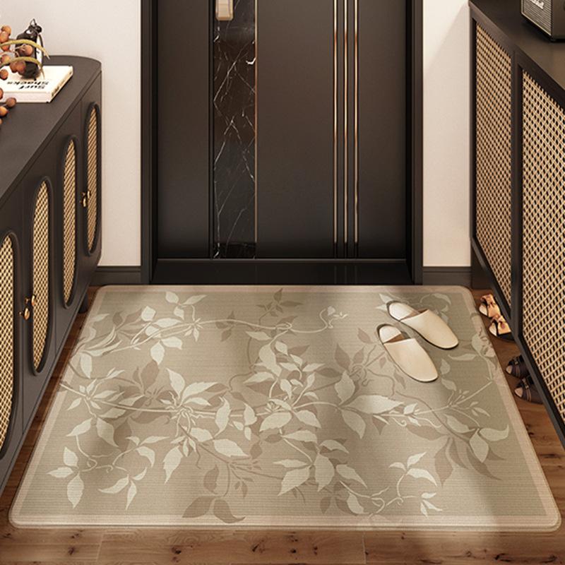Nordic Flower Light Luxury Входная дверь износостойкий напольный коврик Keny Velvet Home Scraping Sand Dust Removal Коврик для ног Входная дверь Ковер