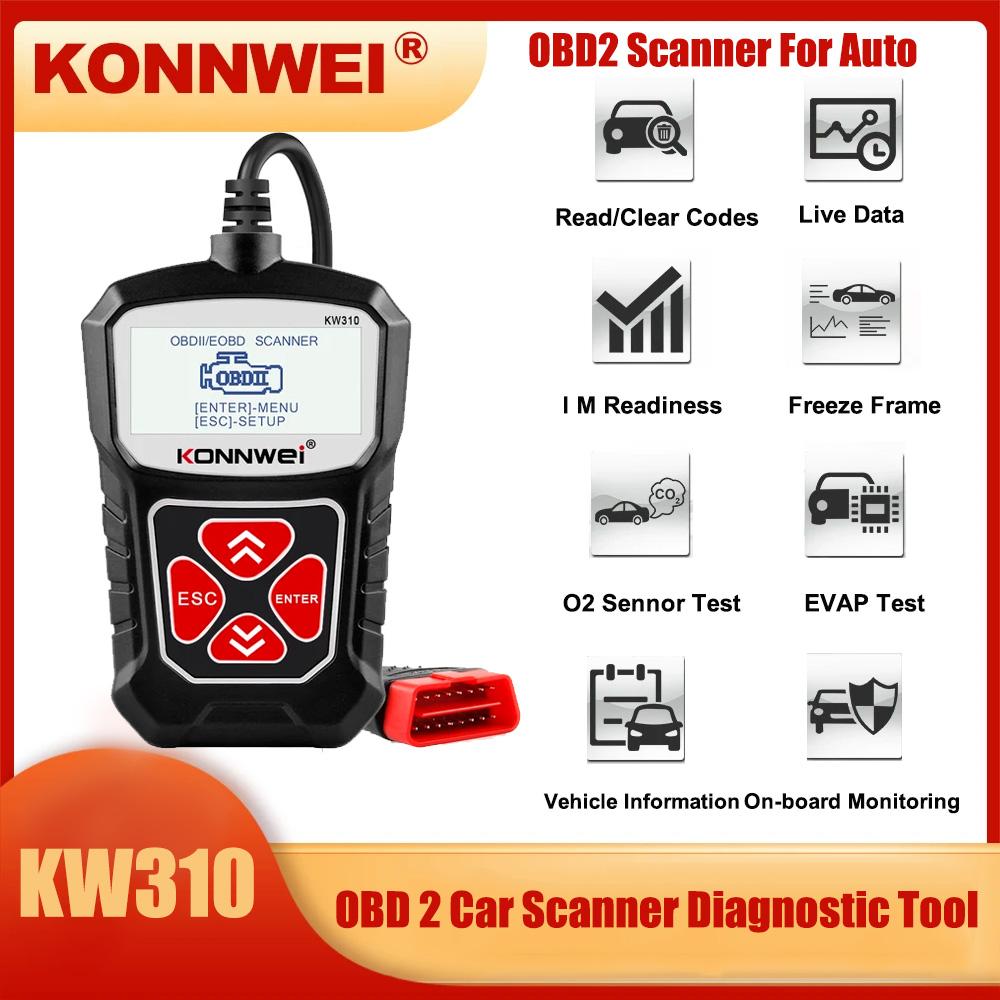 KONNWEI KW310 OBDII Автомобильные диагностические инструменты автомобильный сканер OBDII анализатор двигателя считыватель кодов автомобиль CAN OBDII Scan Tool тестер